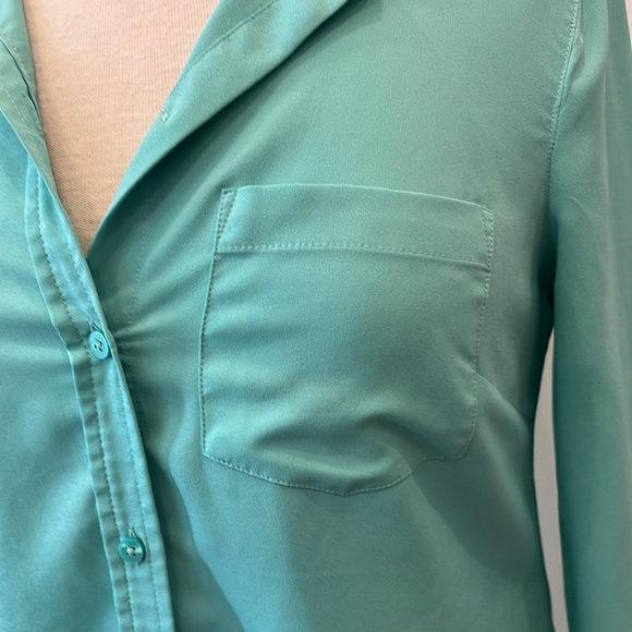 Merona Aqua Button Down Dress Shirt - XS - Picture 5 of 9